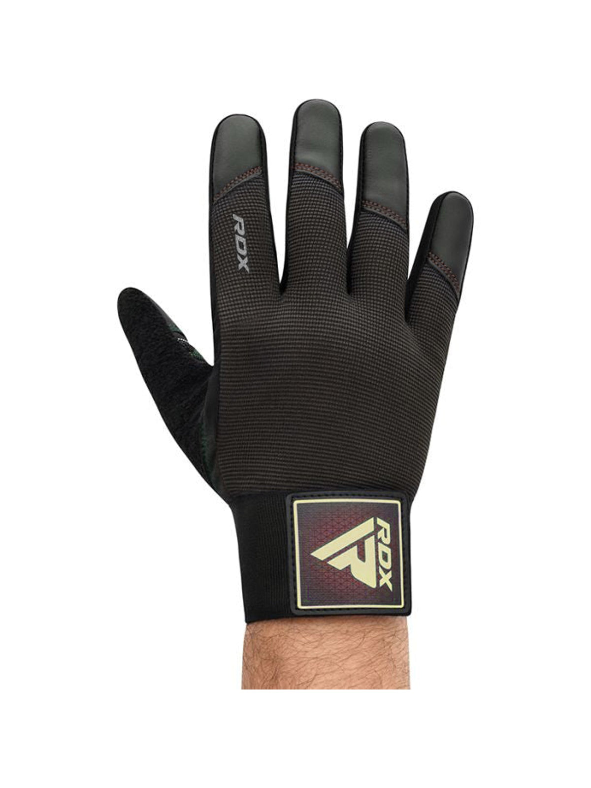 RDX T2 Weightlifting Full Finger Gym Gloves - Brown