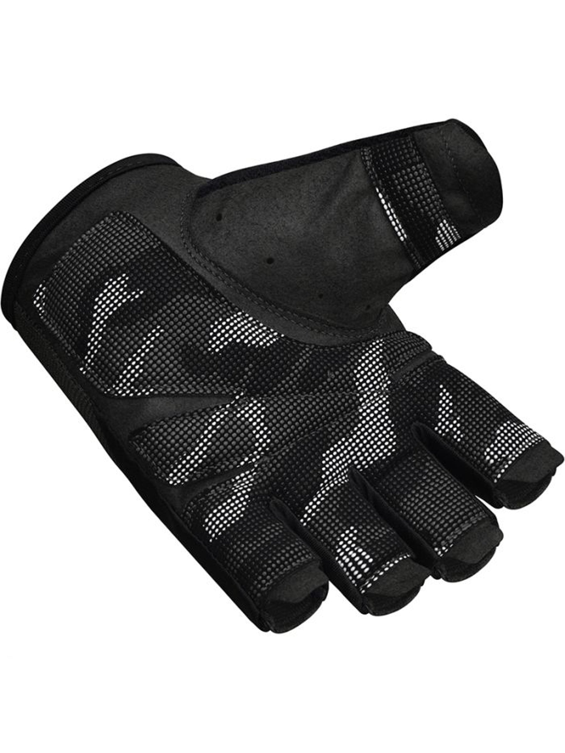RDX T2 Weightlifting Half Finger Gym Gloves - Black