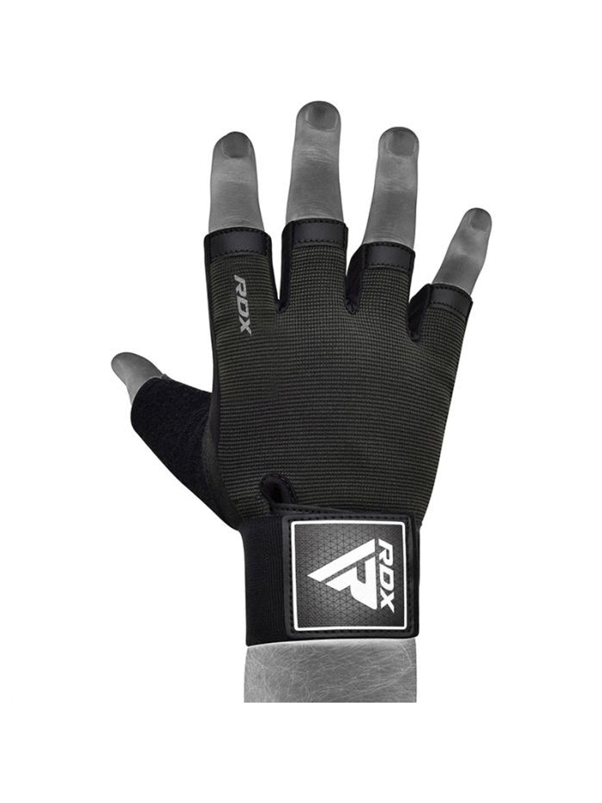 RDX T2 Weightlifting Half Finger Gym Gloves - Black