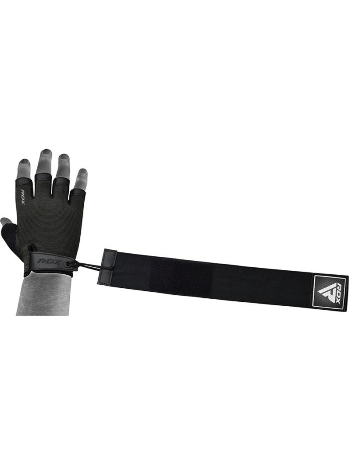 RDX T2 Weightlifting Half Finger Gym Gloves - Black