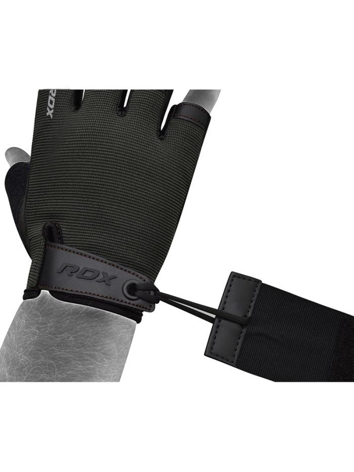 RDX T2 Weightlifting Half Finger Gym Gloves - Brown