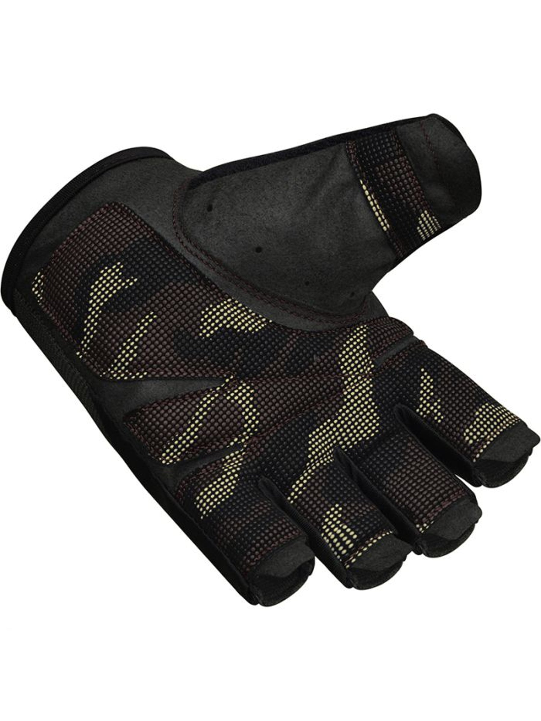 RDX T2 Weightlifting Half Finger Gym Gloves - Brown