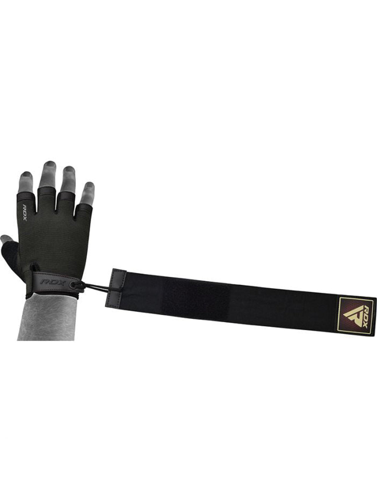 RDX T2 Weightlifting Half Finger Gym Gloves - Brown