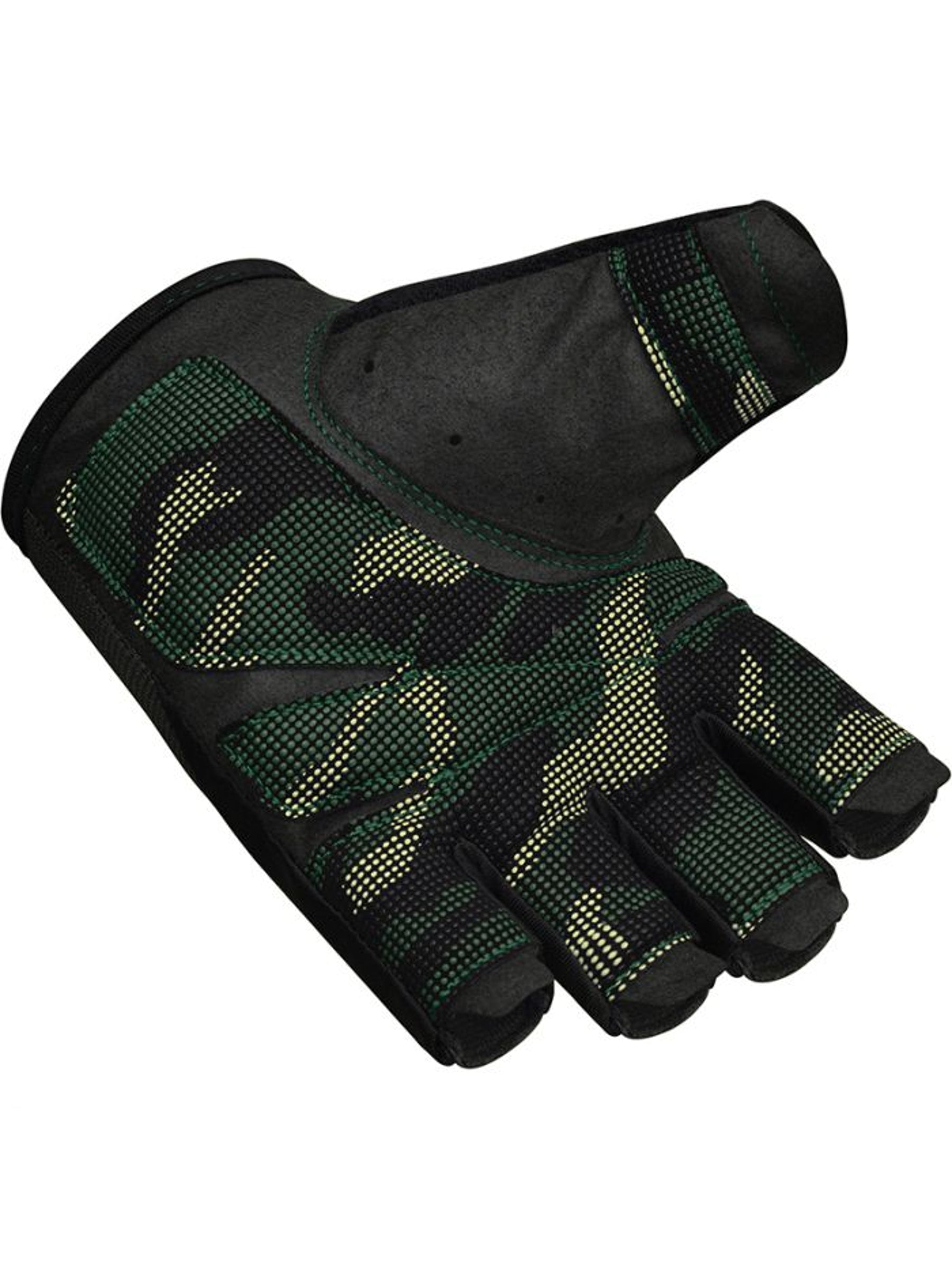 RDX T2 Weightlifting Half Finger Gym Gloves - Army Green