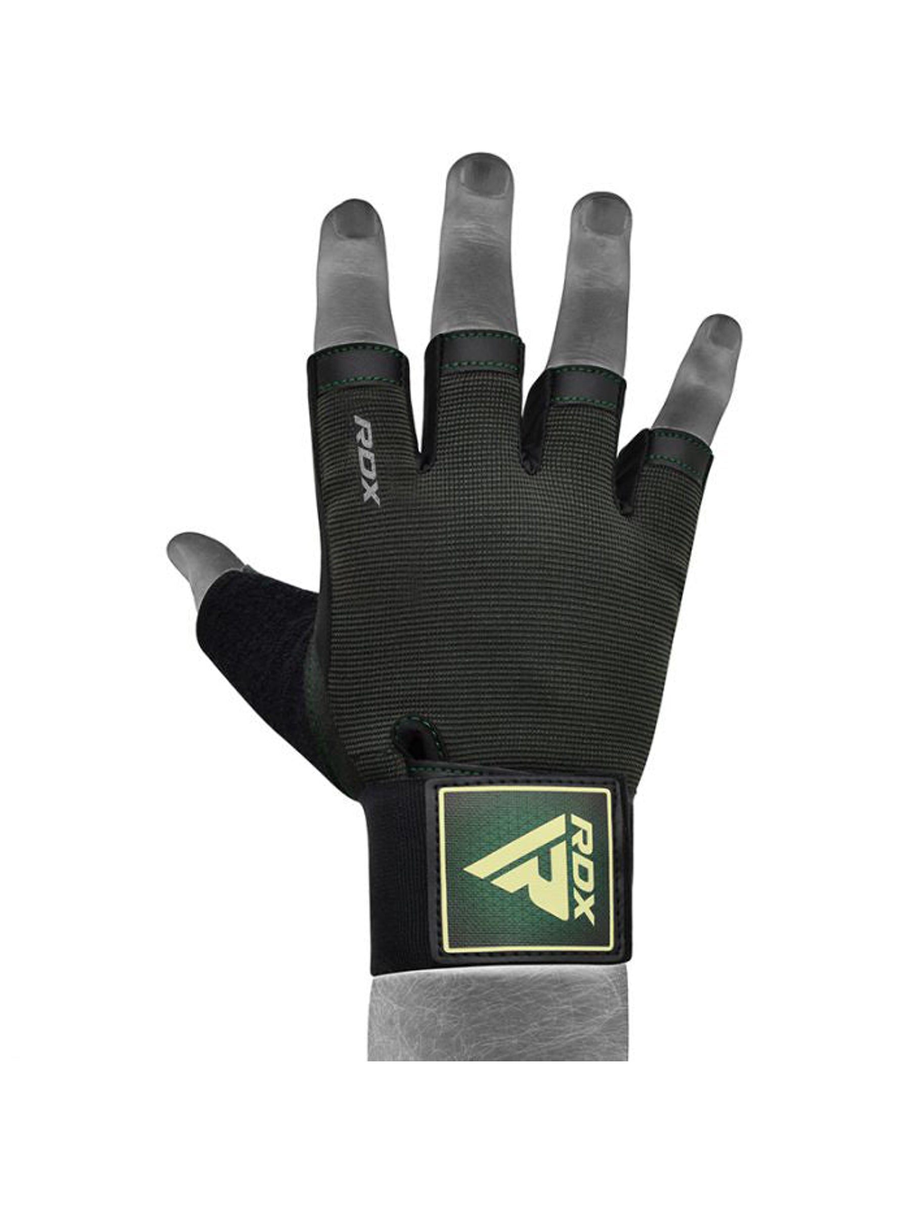 RDX T2 Weightlifting Half Finger Gym Gloves - Army Green