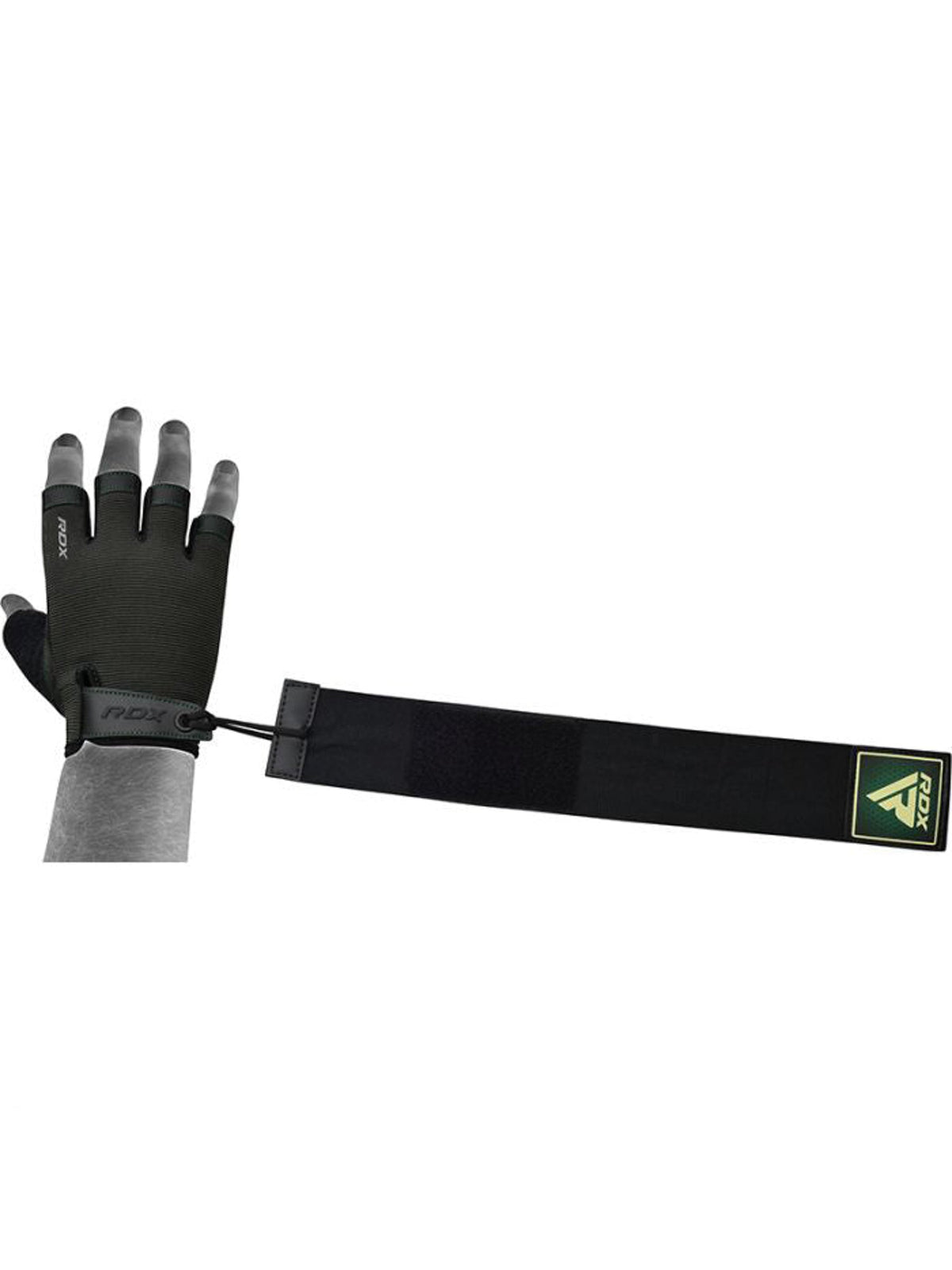 RDX T2 Weightlifting Half Finger Gym Gloves - Army Green