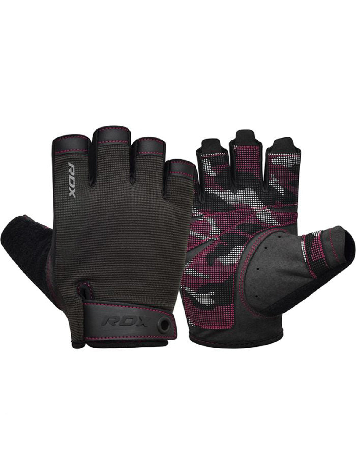 RDX T2 Weightlifting Half Finger Gym Gloves - Pink