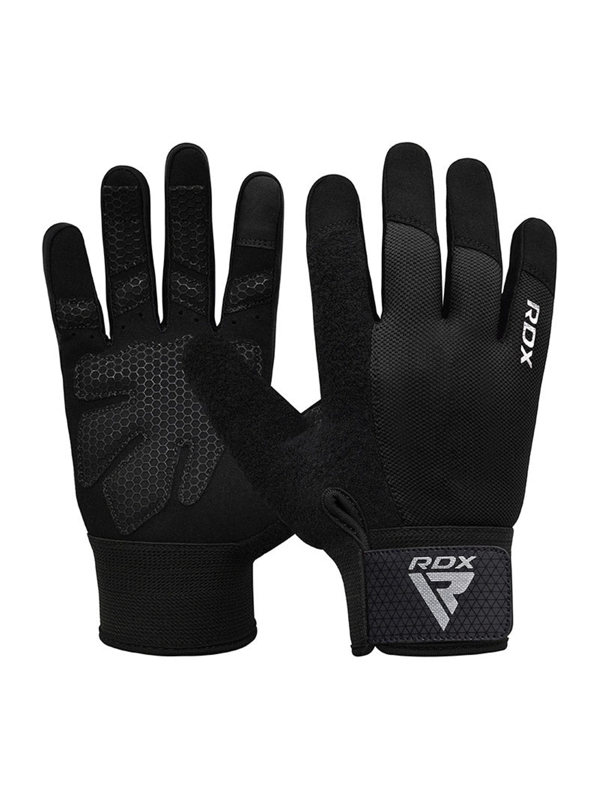 RDX W1F Full Finger Gym Workout Gloves - Black