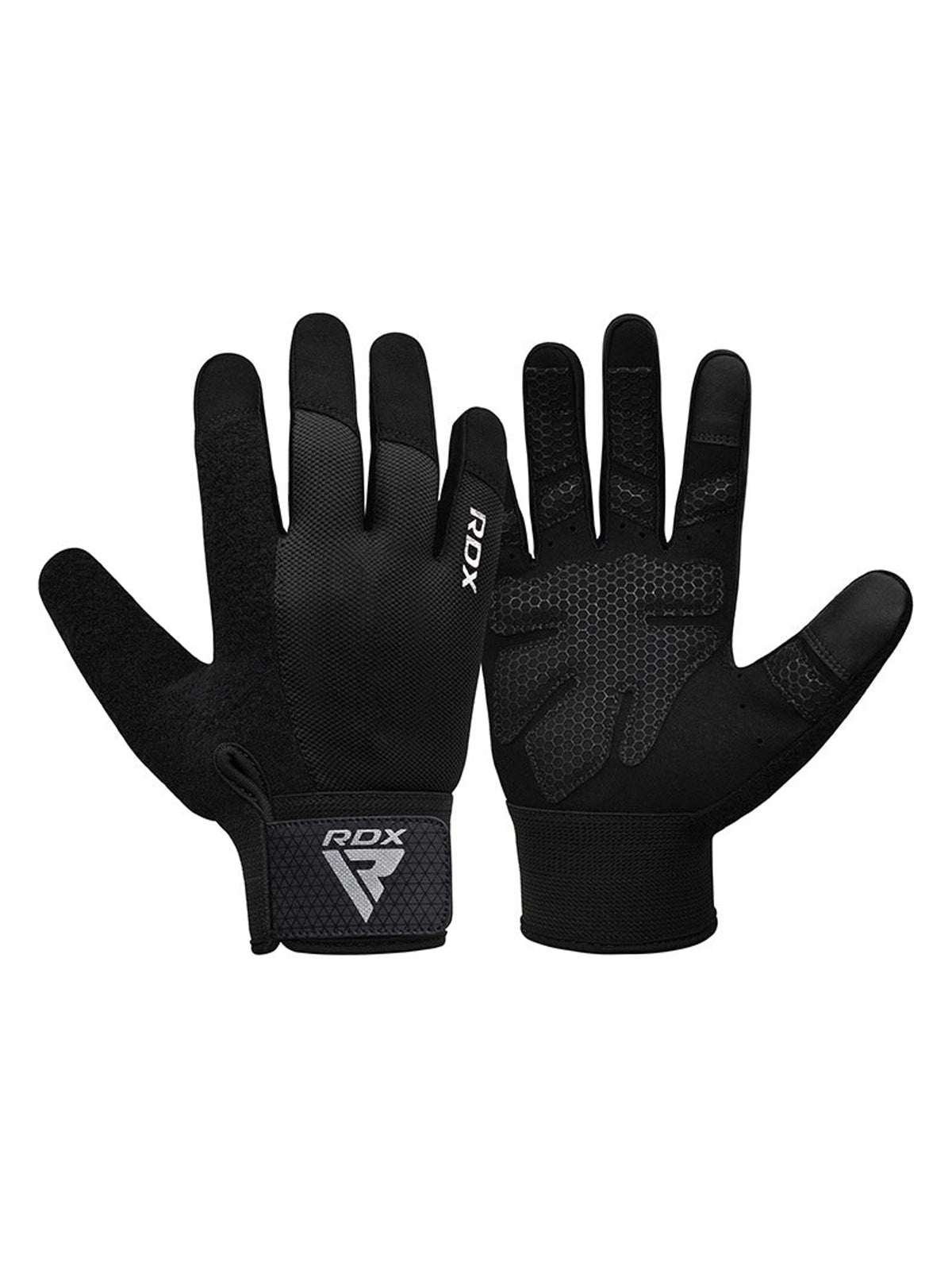 RDX W1F Full Finger Gym Workout Gloves - Black