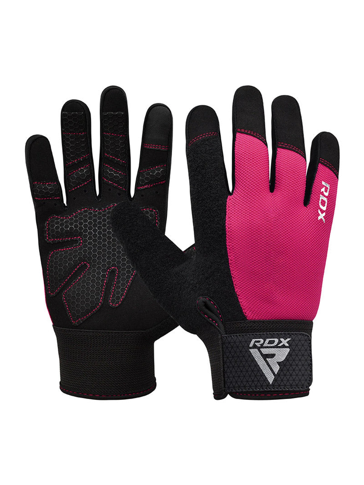 RDX W1F Full Finger Gym Workout Gloves - Pink