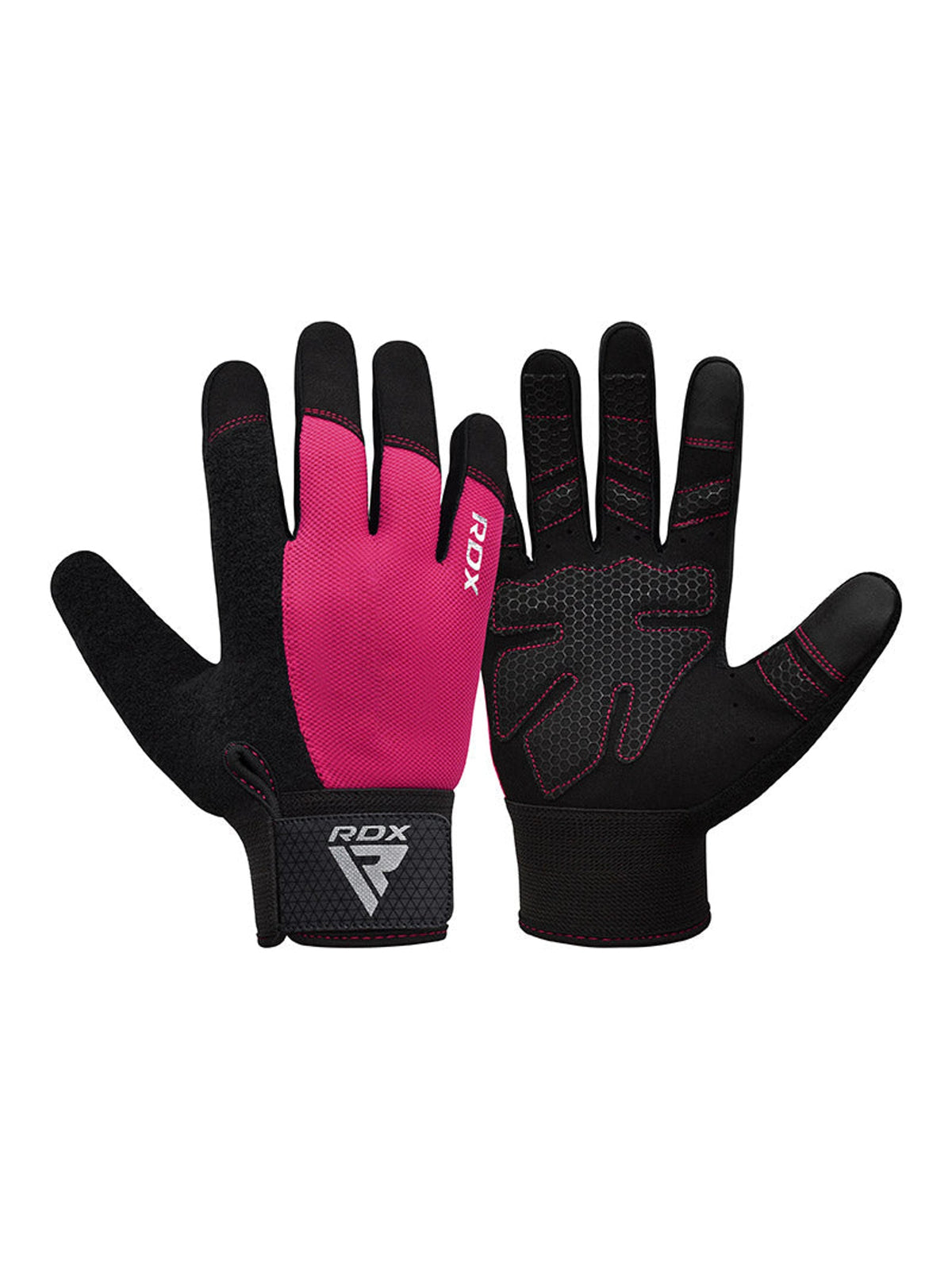 RDX W1F Full Finger Gym Workout Gloves - Pink