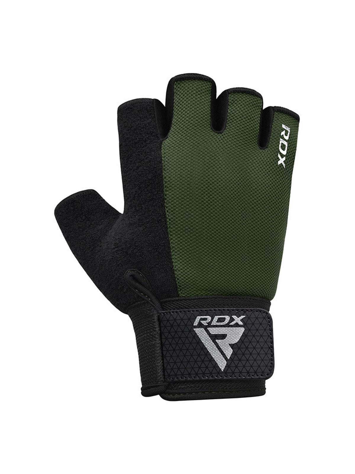RDX W1H Half Finger Gym Workout Gloves - Army Green