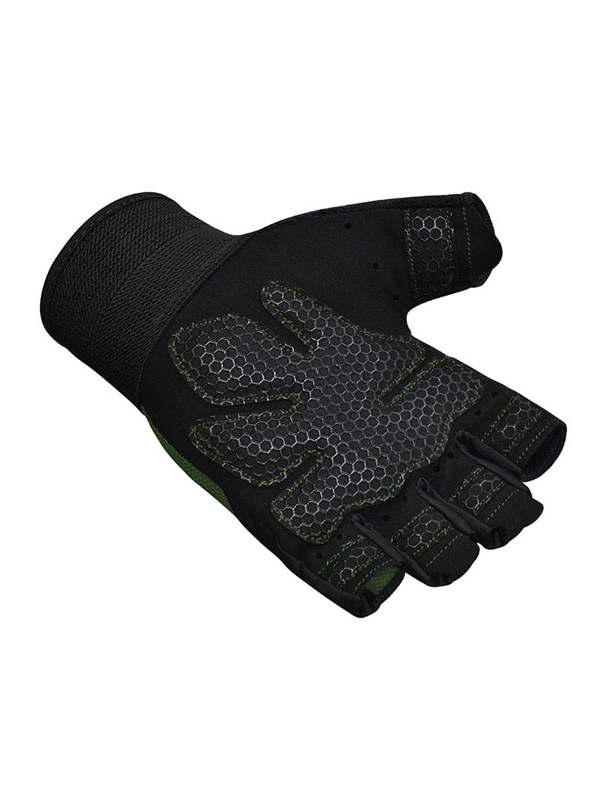 RDX W1H Half Finger Gym Workout Gloves - Black