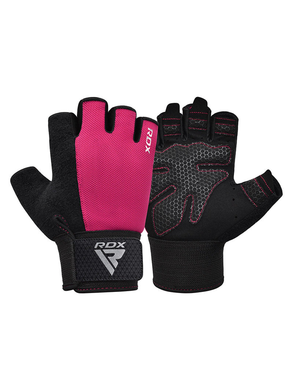 RDX W1H Half Finger Gym Workout Gloves - Pink