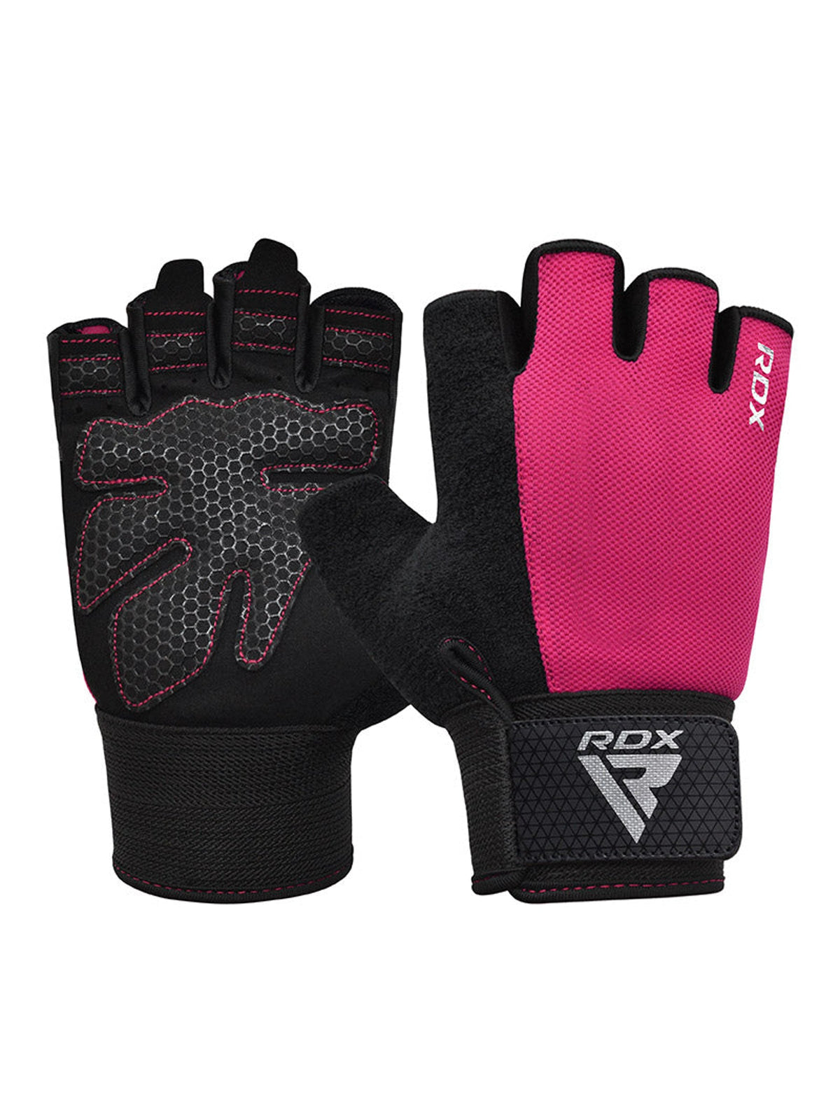 RDX W1H Half Finger Gym Workout Gloves - Pink