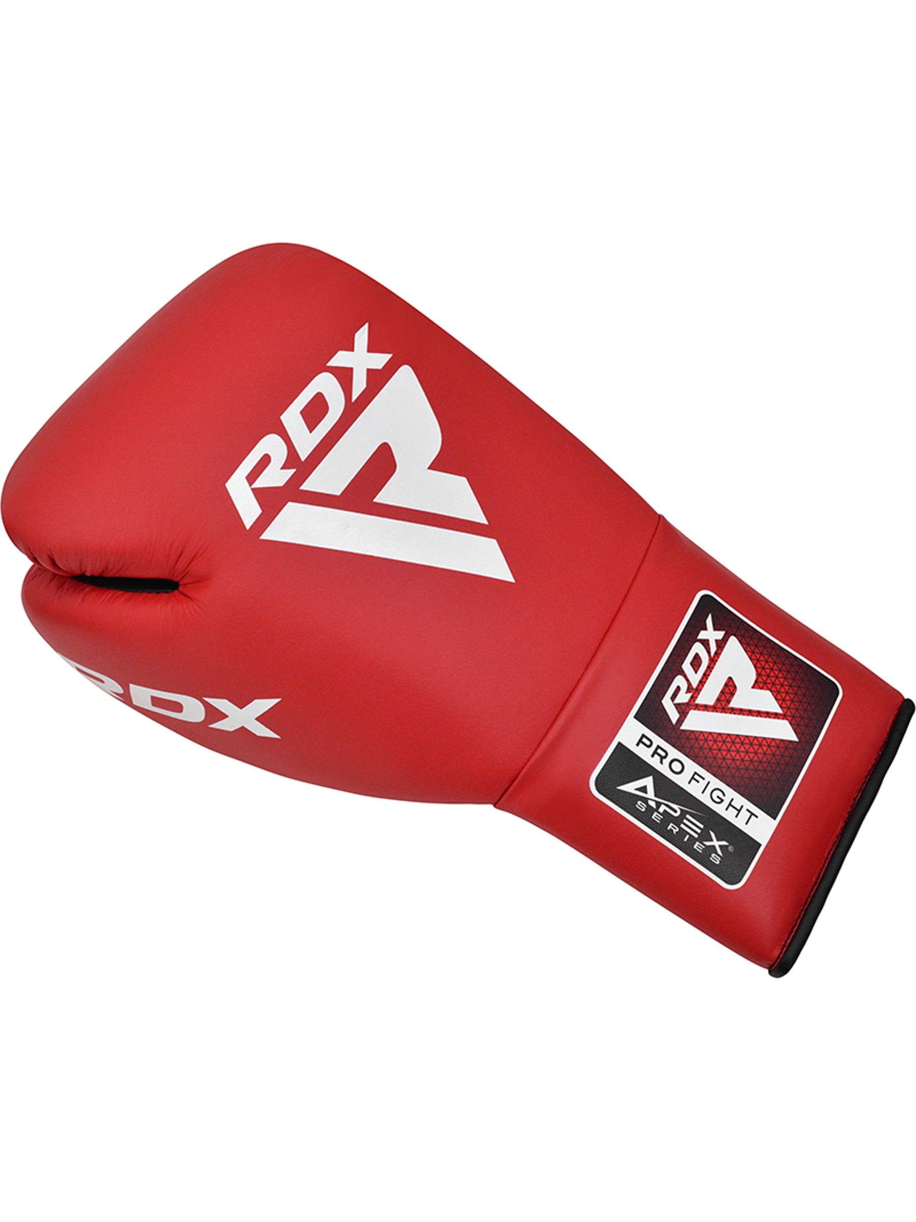 RDX APEX Competition Fight Lace Up Boxing Gloves - Red