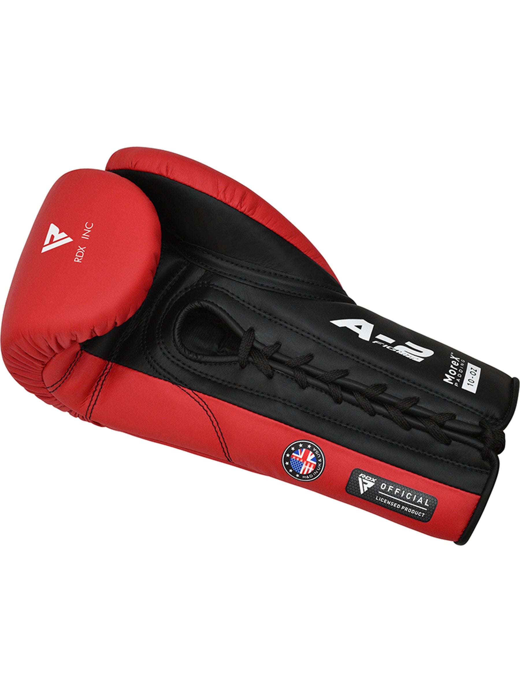 RDX APEX Competition Fight Lace Up Boxing Gloves - Red