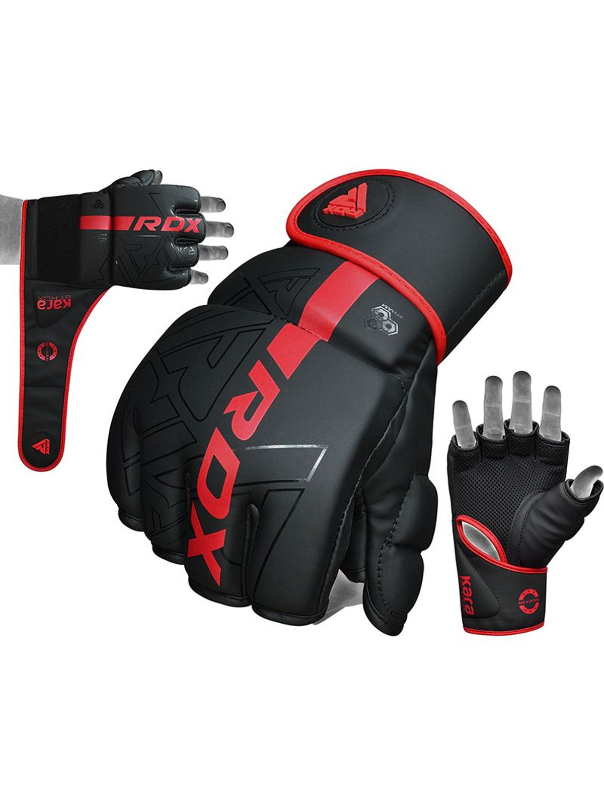 RDX F6 KARA MMA Grappling Gloves - Red