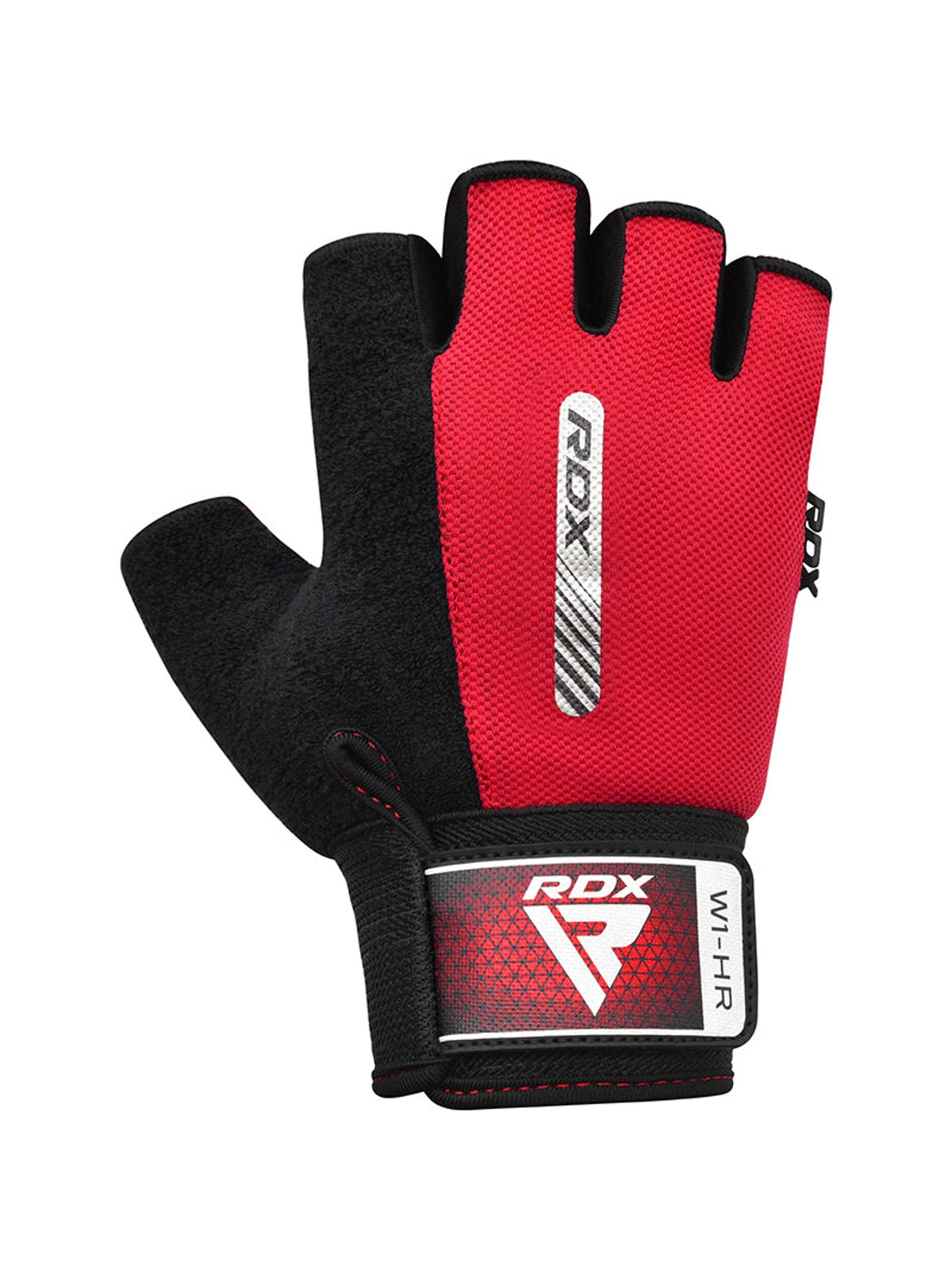 RDX W1H Half Finger Gym Workout Gloves, red, main image