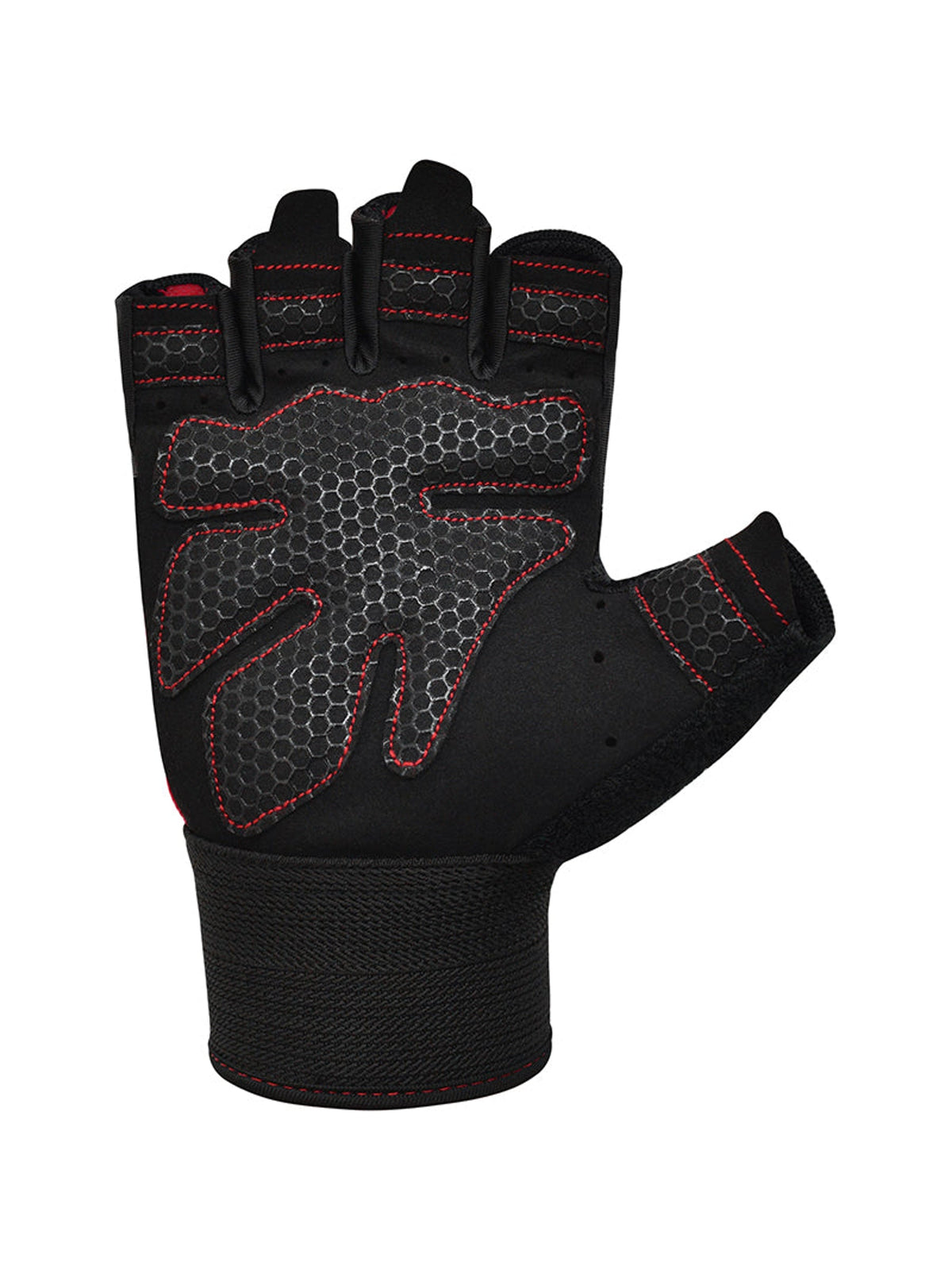 RDX W1H Half Finger Gym Workout Gloves, red, image 5