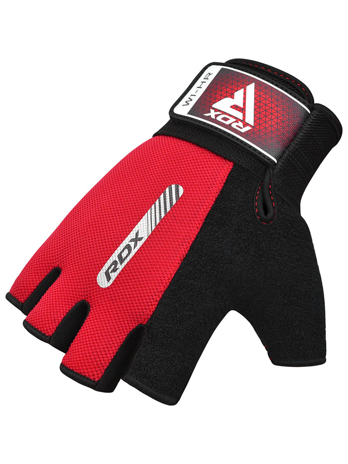 RDX W1H Half Finger Gym Workout Gloves, red, image 4