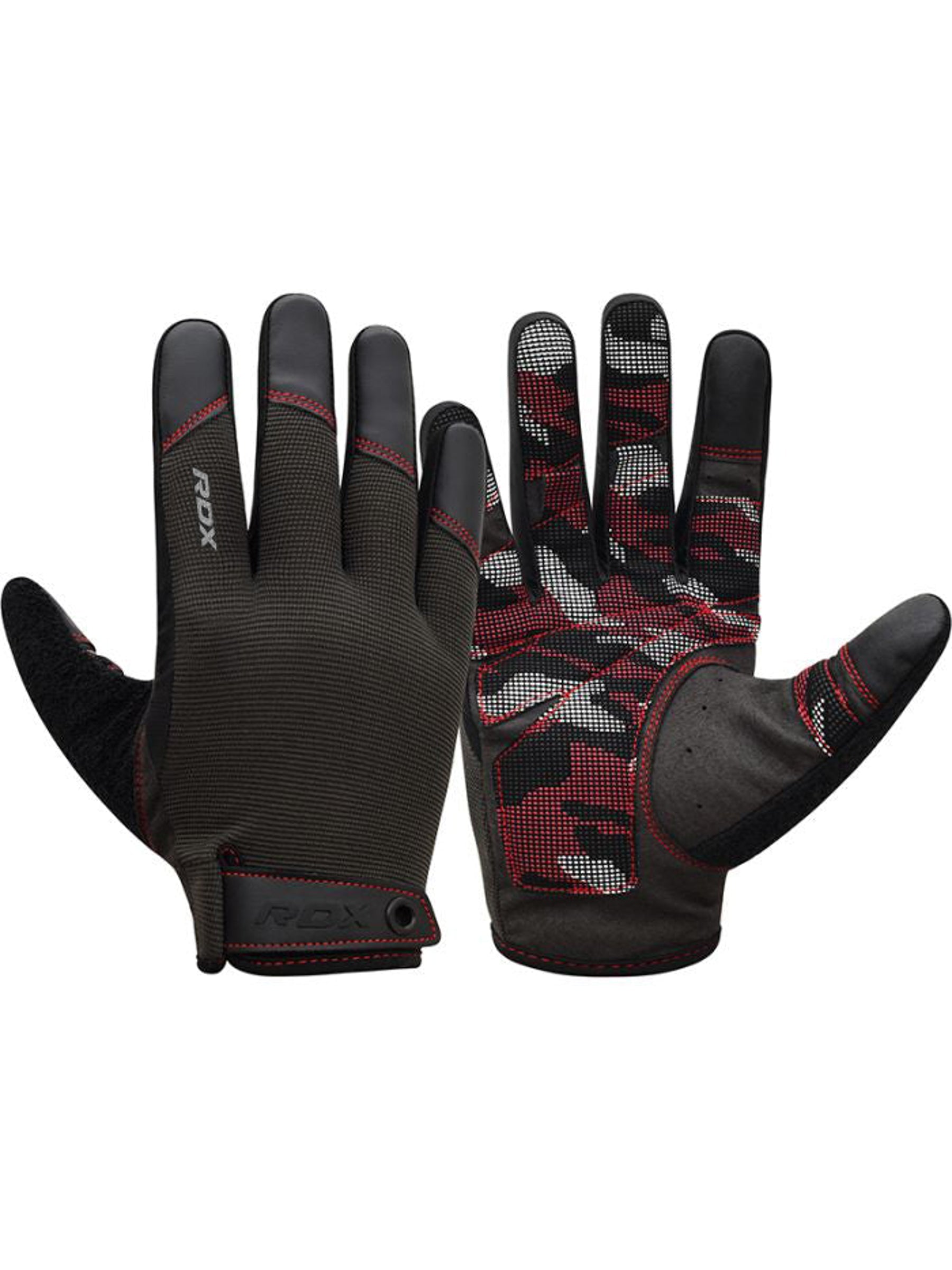 RDX T2 Weightlifting Full Finger Gym Gloves - Red
