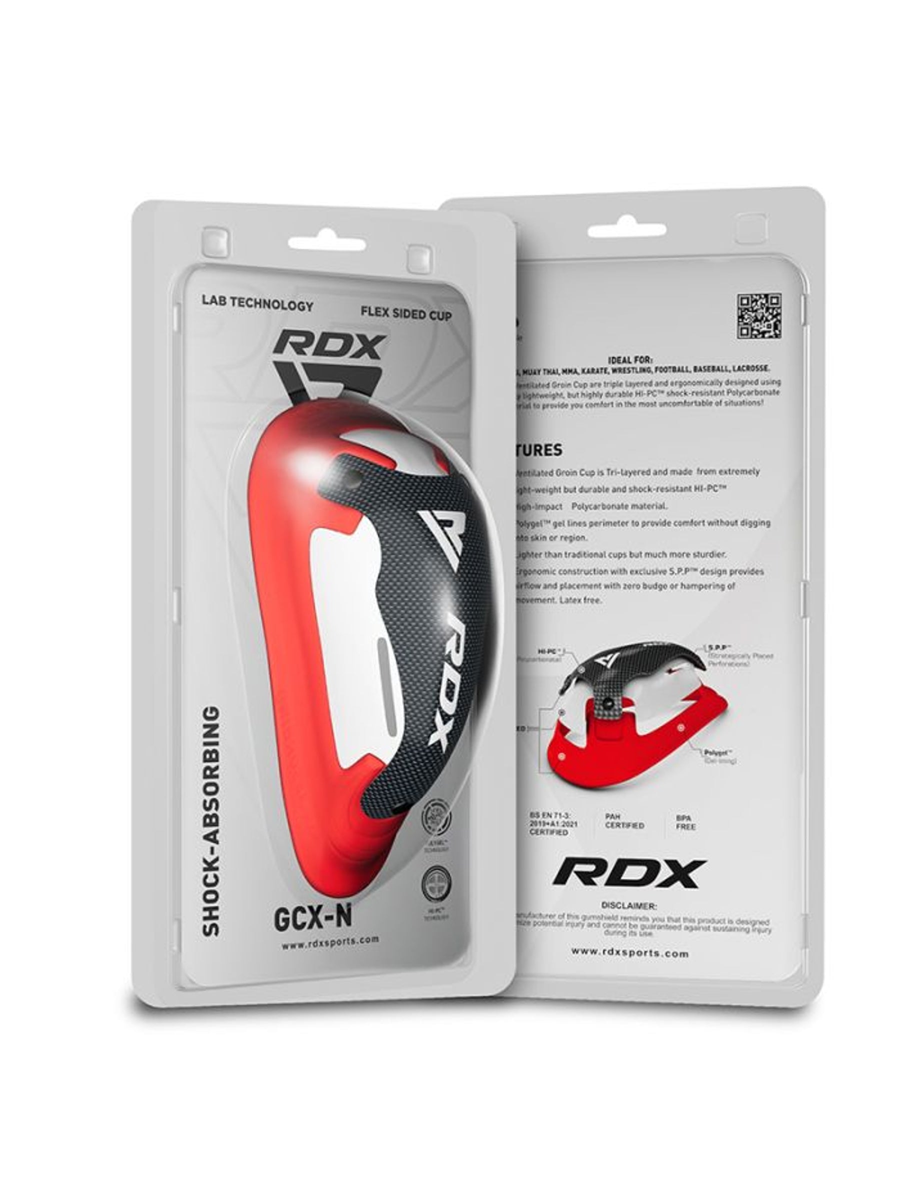 RDX 1N Gel Groin Protection Cup - Red/White