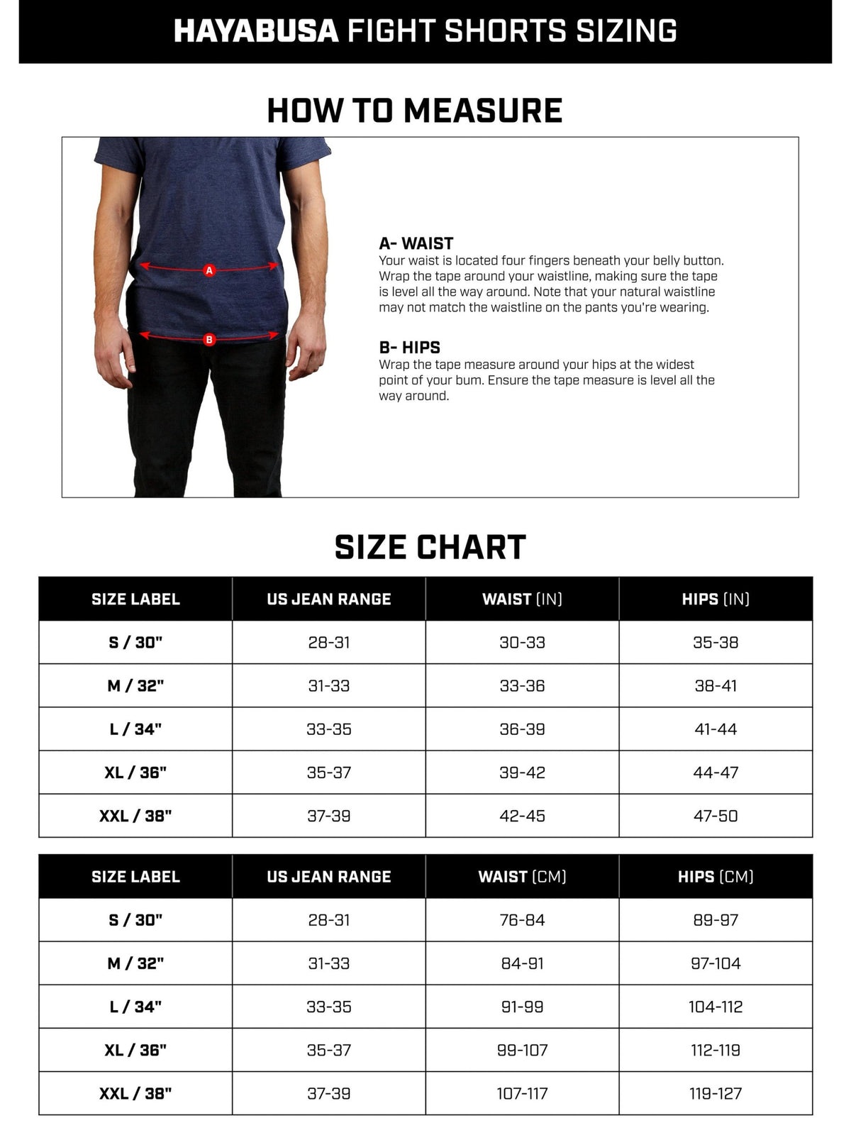Marvel's The Punisher Fight Shorts, black, size chart