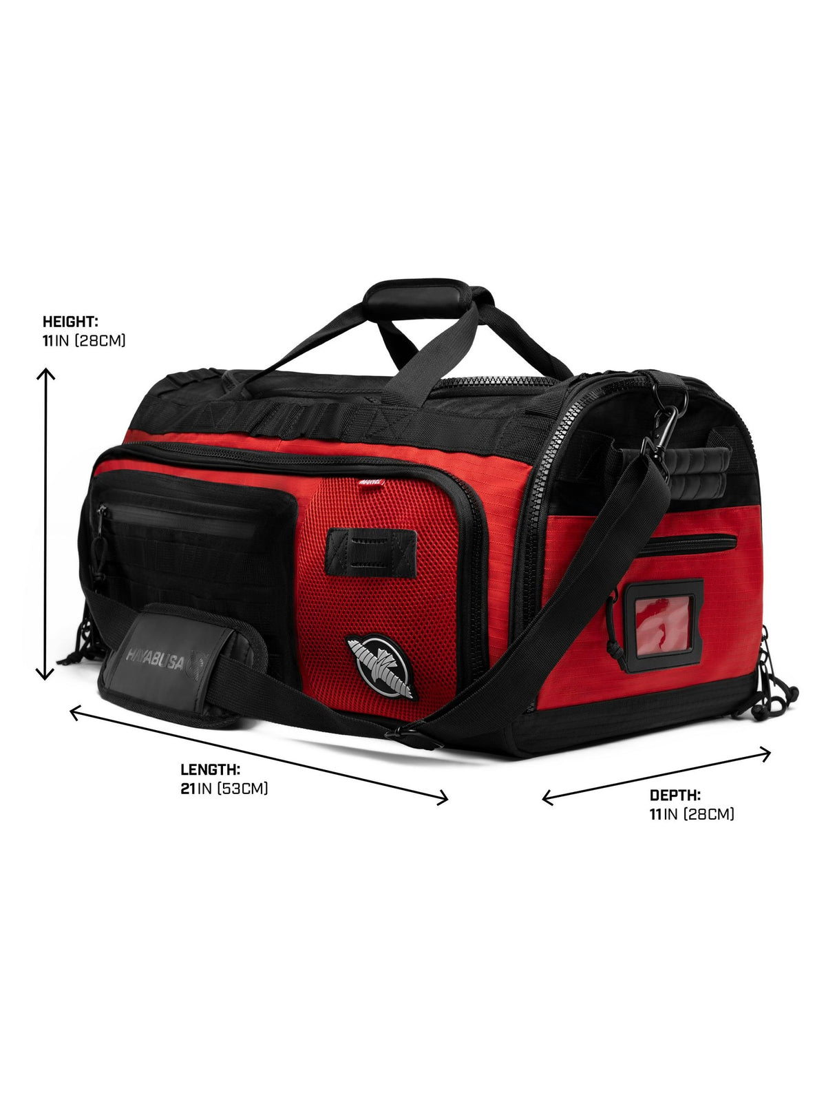 Marvel's Deadpool Duffle Bag, red/black, size chart