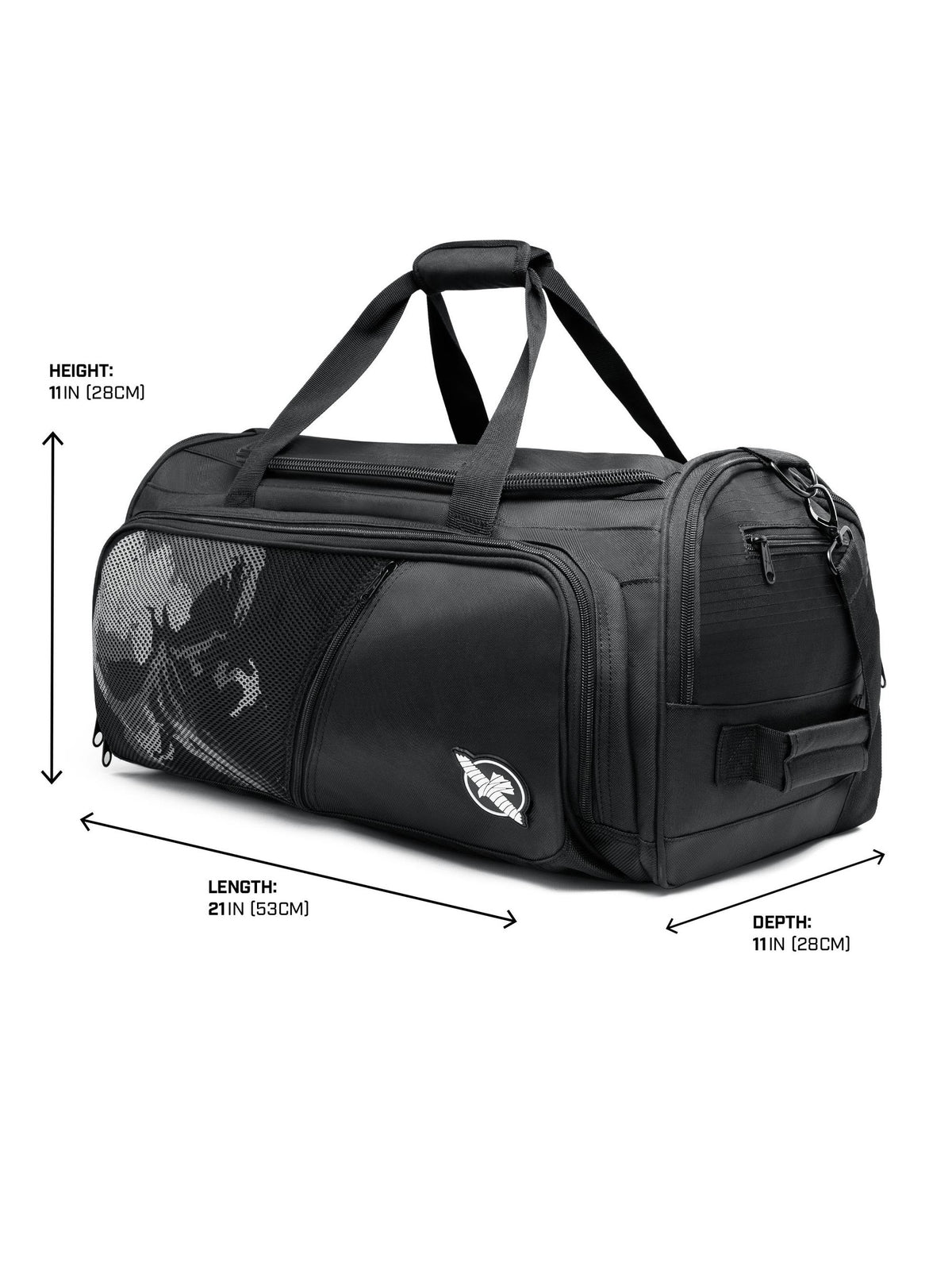 Marvel's The Punisher Duffle Bag, black, size chart
