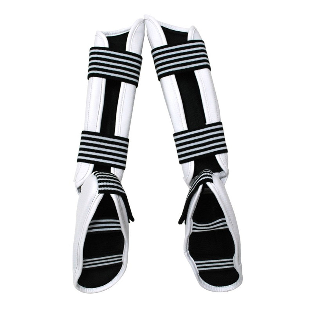 MAG Karate/TKD Vinyl Shin-Instep Guards Black & White