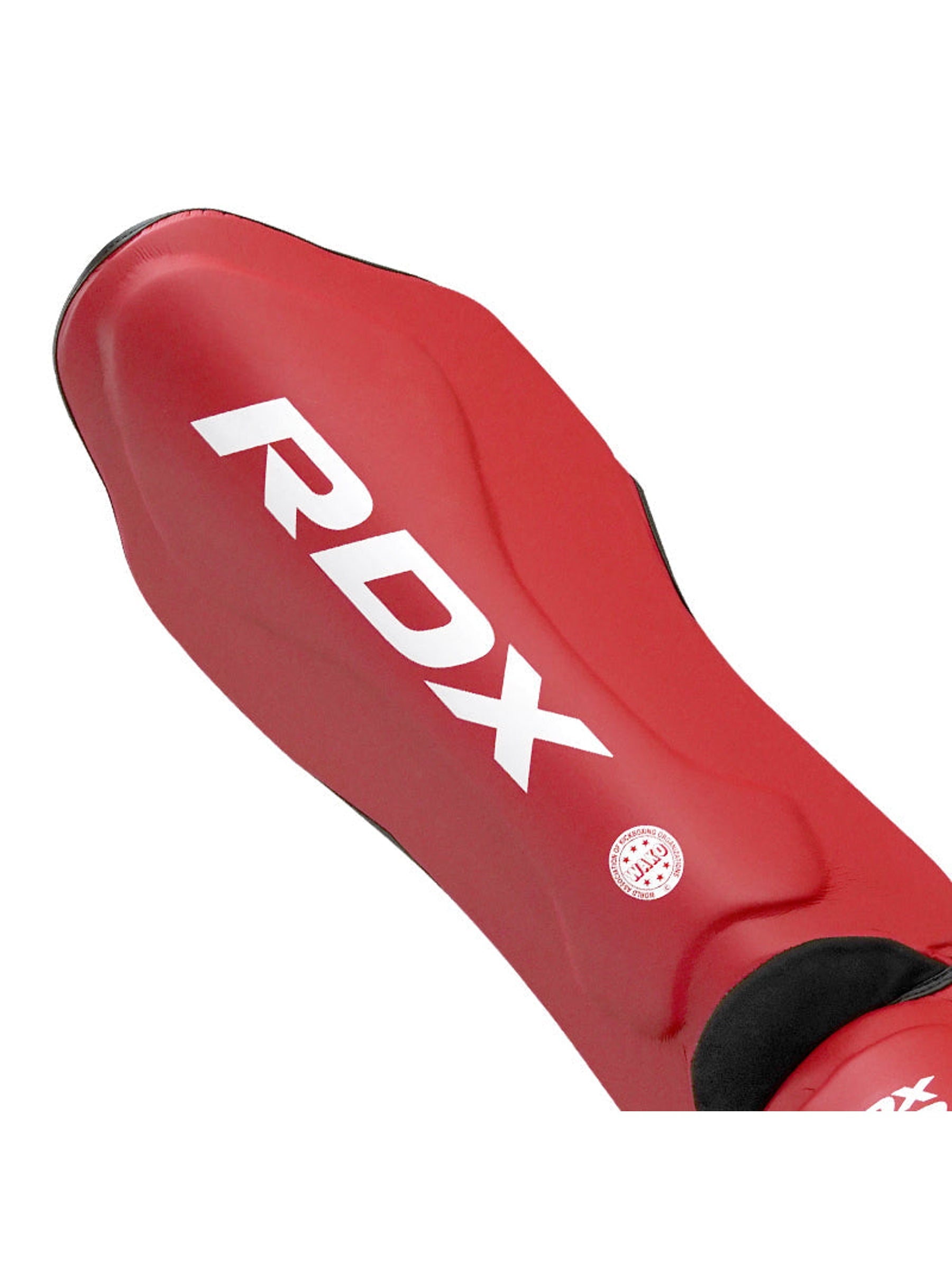 RDX WAKO Shin Instep T1 Super Skin Kickboxing Shin Guards - Red