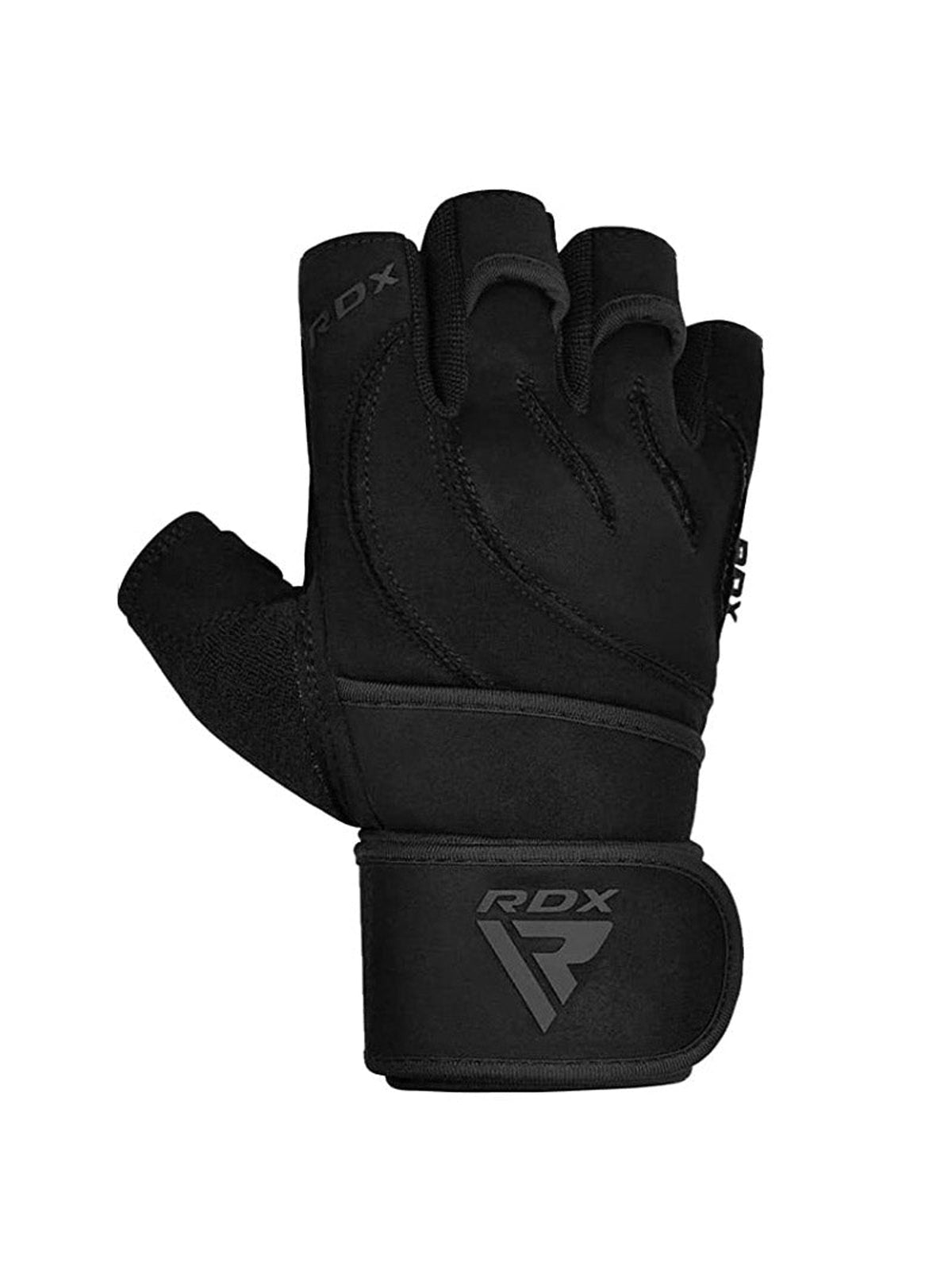 RDX L4 Open Finger Weightlifting Gym Gloves - Black
